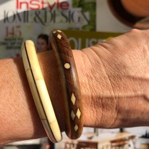 Ivory and Wood Bracelets